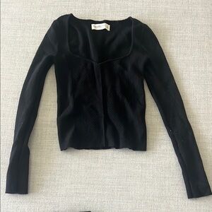 Abercrombie & Fitch Black Fitted Long Sleeve Blouse